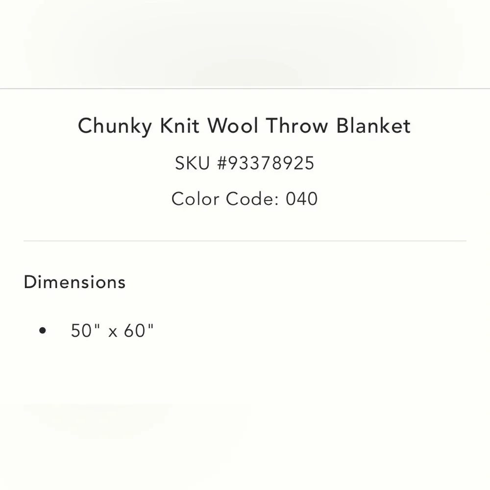 Anthropologie Chunky Knit Wool Throw Blanket NWT